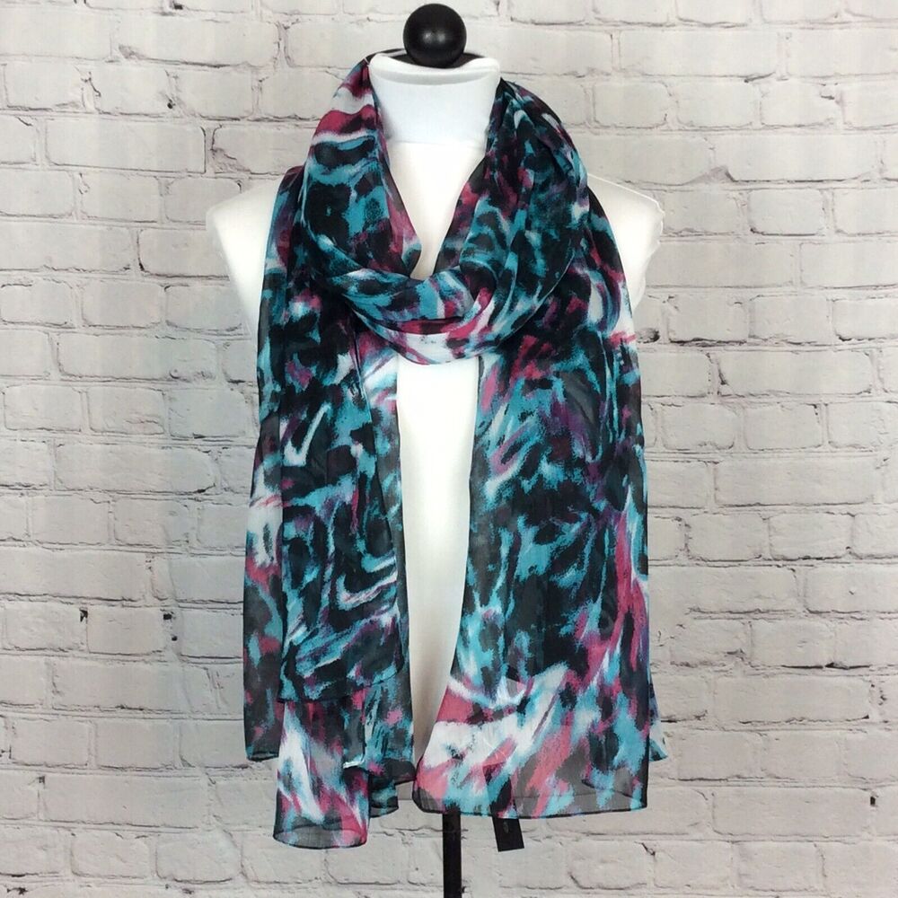 Bebe Women’s O/S Multicolored Animal Print Watercolor Scarf/Wrap Lightweight